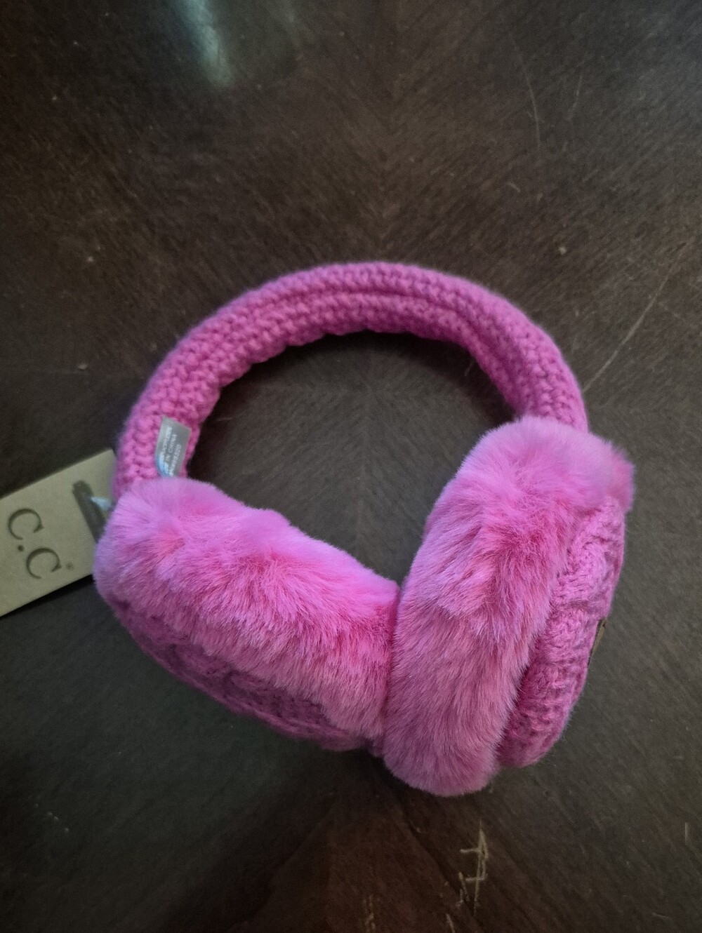 C.C Plush Pink Faux Fur Ear Muffs